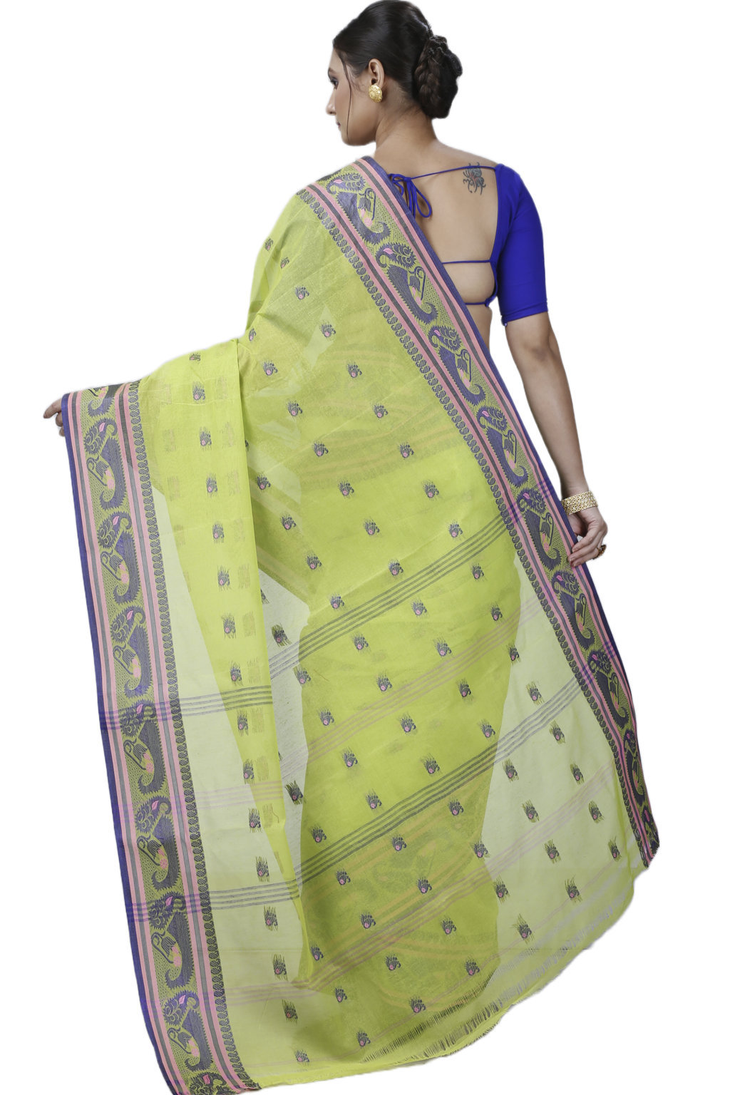 Green Pure Cotton Utkal Tant Saree (1141)